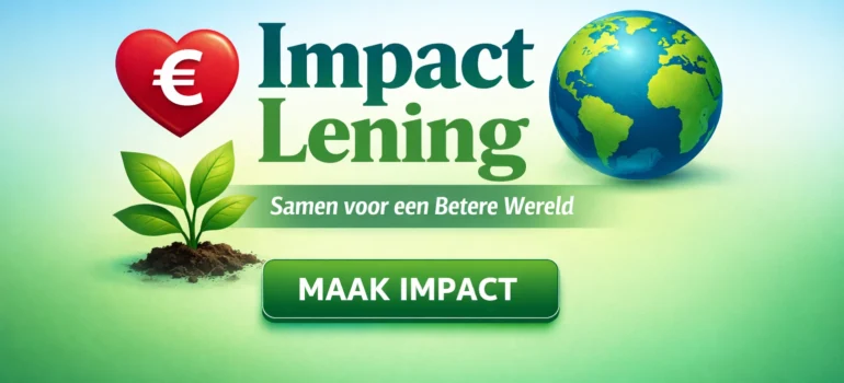 Infographic over de werking van een impact lening: hoe kapitaal positieve sociale en ecologische impact financiert en rendement oplevert. impact leningen