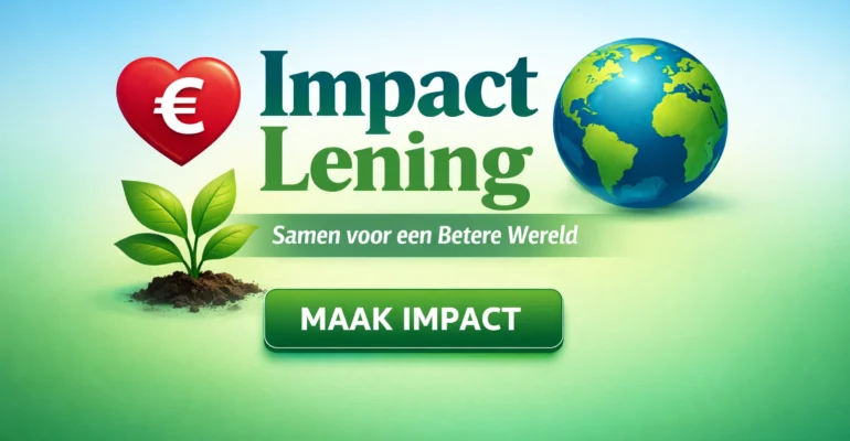 Infographic over de werking van een impact lening: hoe kapitaal positieve sociale en ecologische impact financiert en rendement oplevert. impact leningen