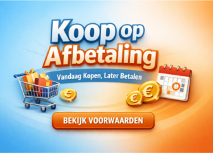 Koop op afbetaling uitgelegd met vandaag kopen en later betalen, inclusief winkelwagen, eurotekens en betaaltermijnen